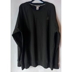 Reebok Black Crew Neck Long Sleeve Athletic Sweatshirt XL TG‎